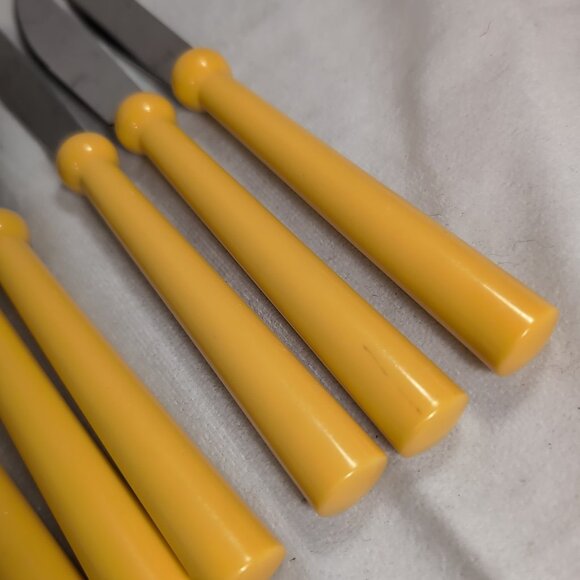 IKEA 15 Lot GRAMMATIK Vintage Flatware Yellow Plastic Fork Knives Spoon Cutlery - Picture 11 of 12